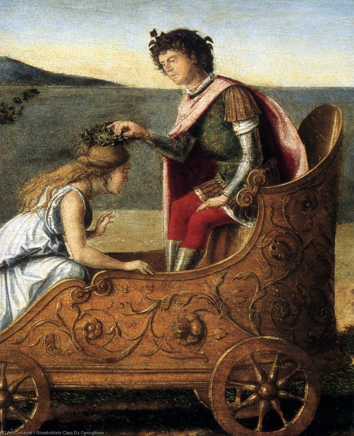 Wikioo.org – L'Encyclopédie des Beaux Arts - Peinture, Oeuvre de Giovanni Battista Cima Da Conegliano - le mariage de  Bacchus et Ariane  détail