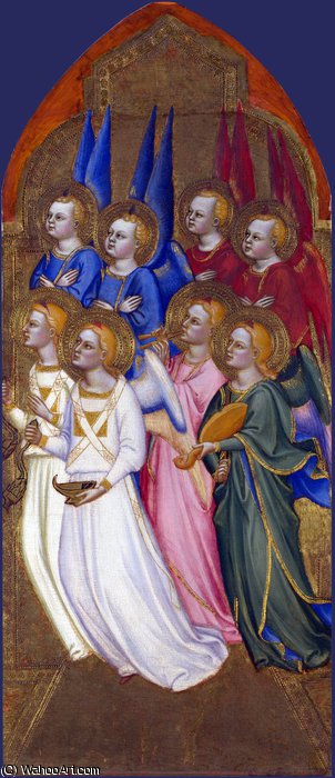 WikiOO.org - אנציקלופדיה לאמנויות יפות - ציור, יצירות אמנות Jacopo Di Cione - Seraphim, Cherubim and Adoring Angels