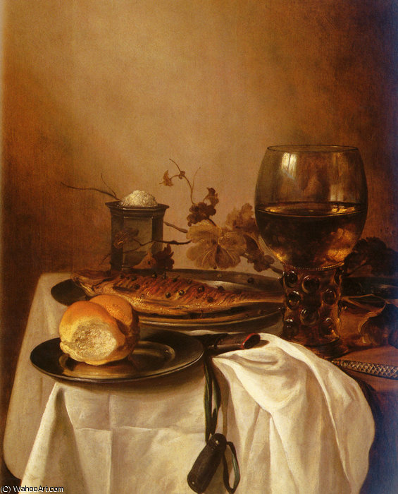 Wikioo.org – L'Enciclopedia delle Belle Arti - Pittura, Opere di Pieter Claesz Soutman - ancora vita di un Roamer