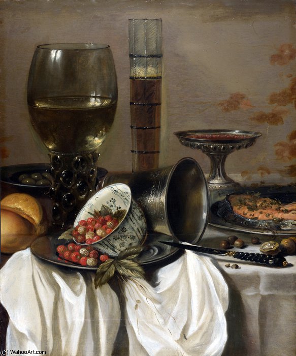 Wikioo.org - The Encyclopedia of Fine Arts - Painting, Artwork by Pieter Claesz - Still Life with Drinking Vessels