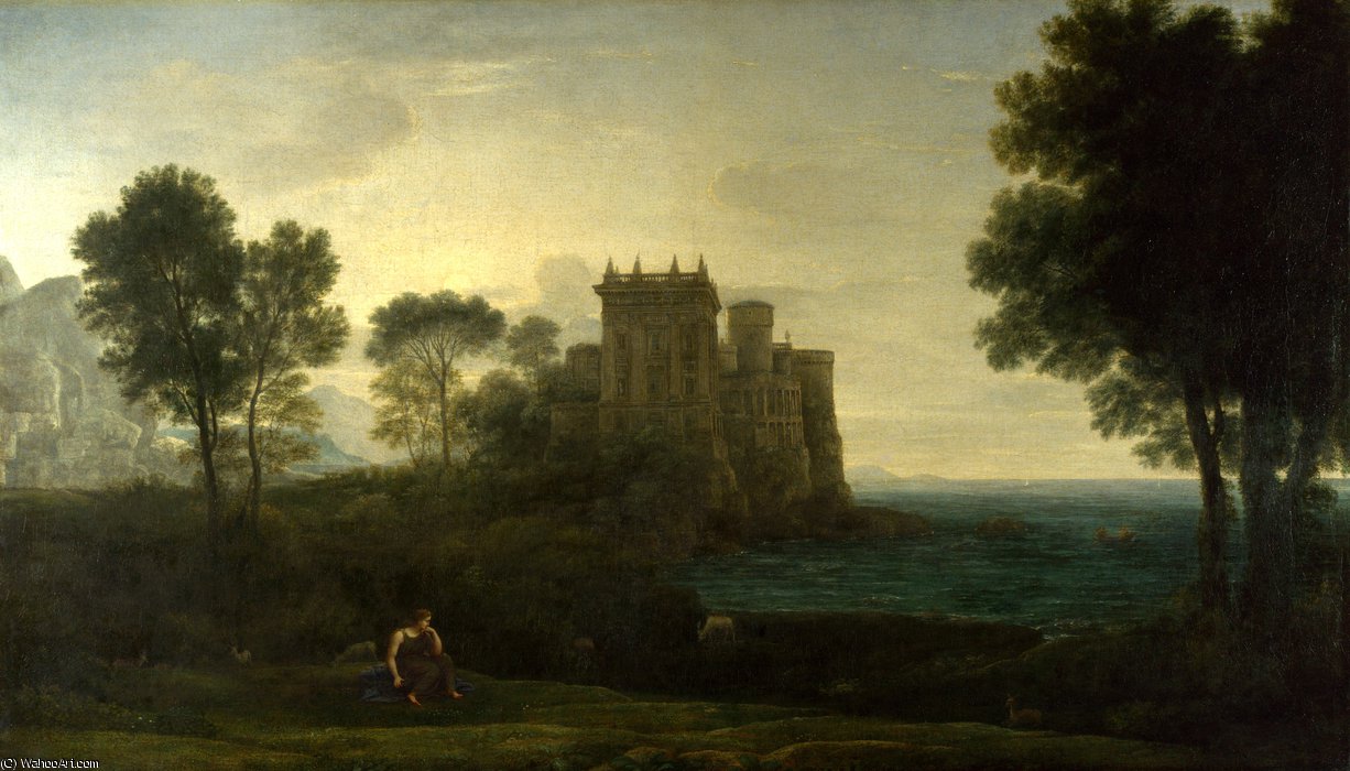 Wikioo.org - The Encyclopedia of Fine Arts - Painting, Artwork by Claude Lorrain (Claude Gellée) - The enchanted castle