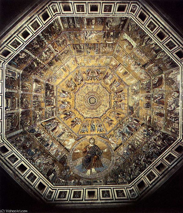 Wikioo.org - The Encyclopedia of Fine Arts - Painting, Artwork by Coppo Di Marcovaldo - Mosaic on the vault