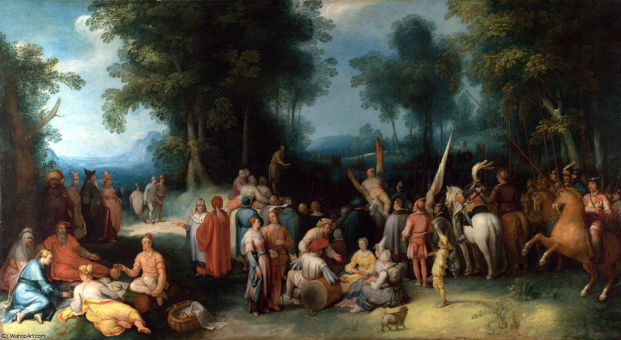 Wikioo.org - The Encyclopedia of Fine Arts - Painting, Artwork by Cornelis Cornelisz Van Haarlem - The Preaching of Saint John the Baptist