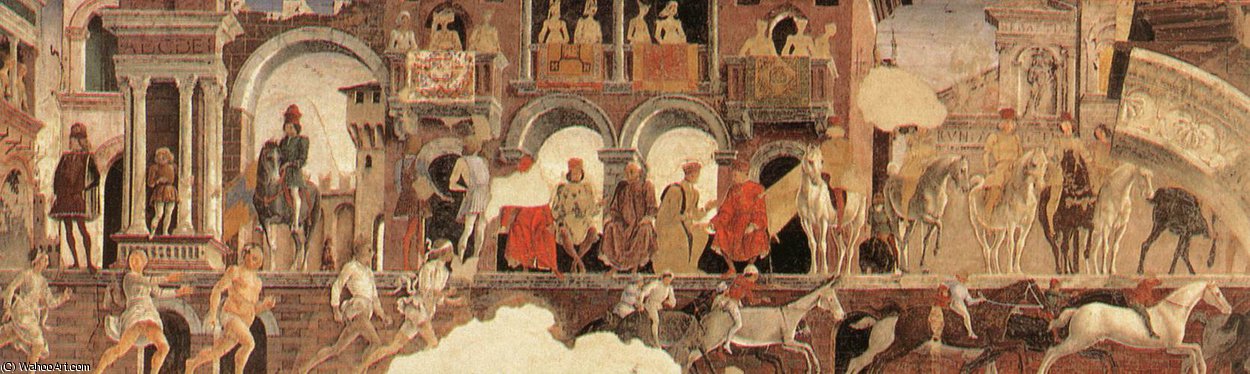 Wikioo.org - The Encyclopedia of Fine Arts - Painting, Artwork by Francesco Del Cossa - Schifanoia - April and May - Allegory of April (detail)