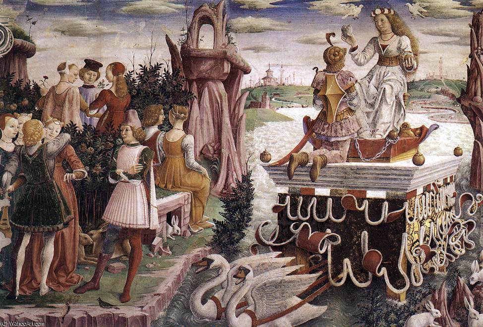 Wikioo.org - สารานุกรมวิจิตรศิลป์ - จิตรกรรม Francesco Del Cossa - Schifanoia - April and May - Triumph of Venus (detail)