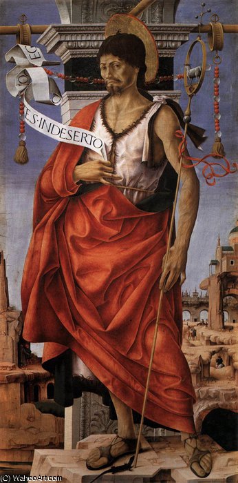WikiOO.org - Encyclopedia of Fine Arts - Maleri, Artwork Francesco Del Cossa - griffoni - St John the Baptist