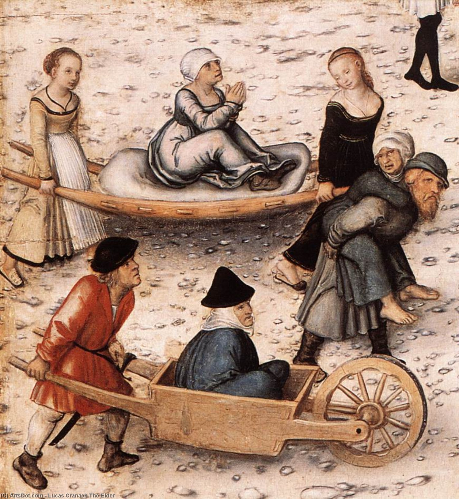 Wikioo.org – L'Encyclopédie des Beaux Arts - Peinture, Oeuvre de Lucas Cranach The Elder - fontaine des jeunesse détail  2