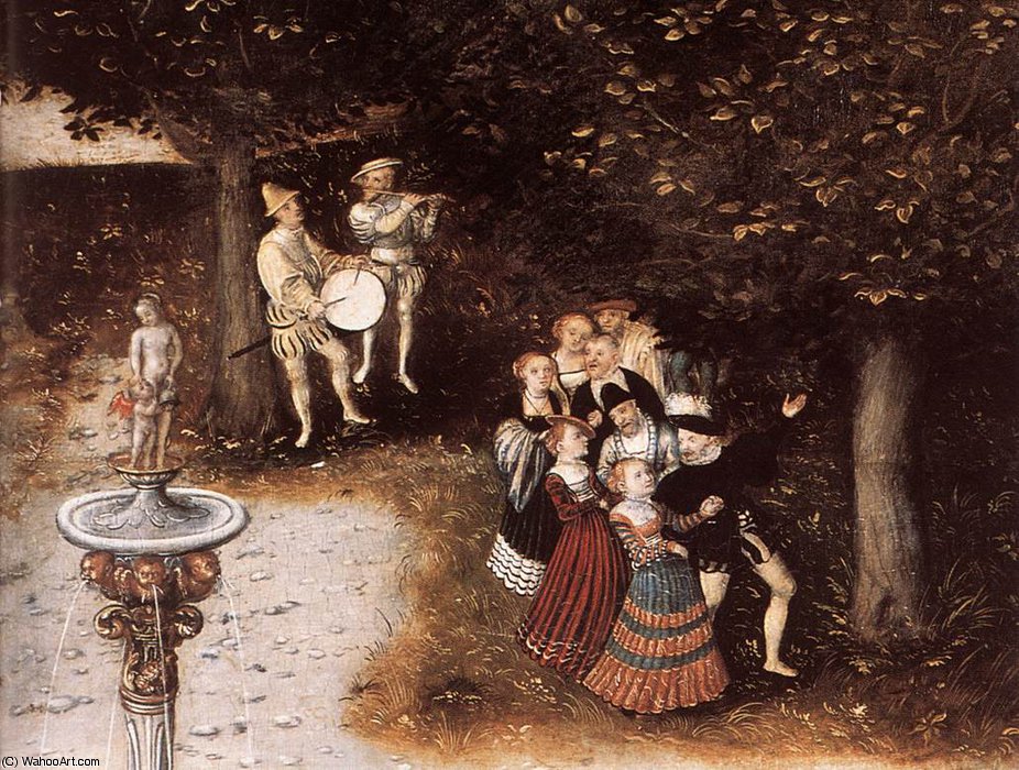 WikiOO.org – 美術百科全書 - 繪畫，作品 Lucas Cranach The Elder - 青年（详细）喷泉5