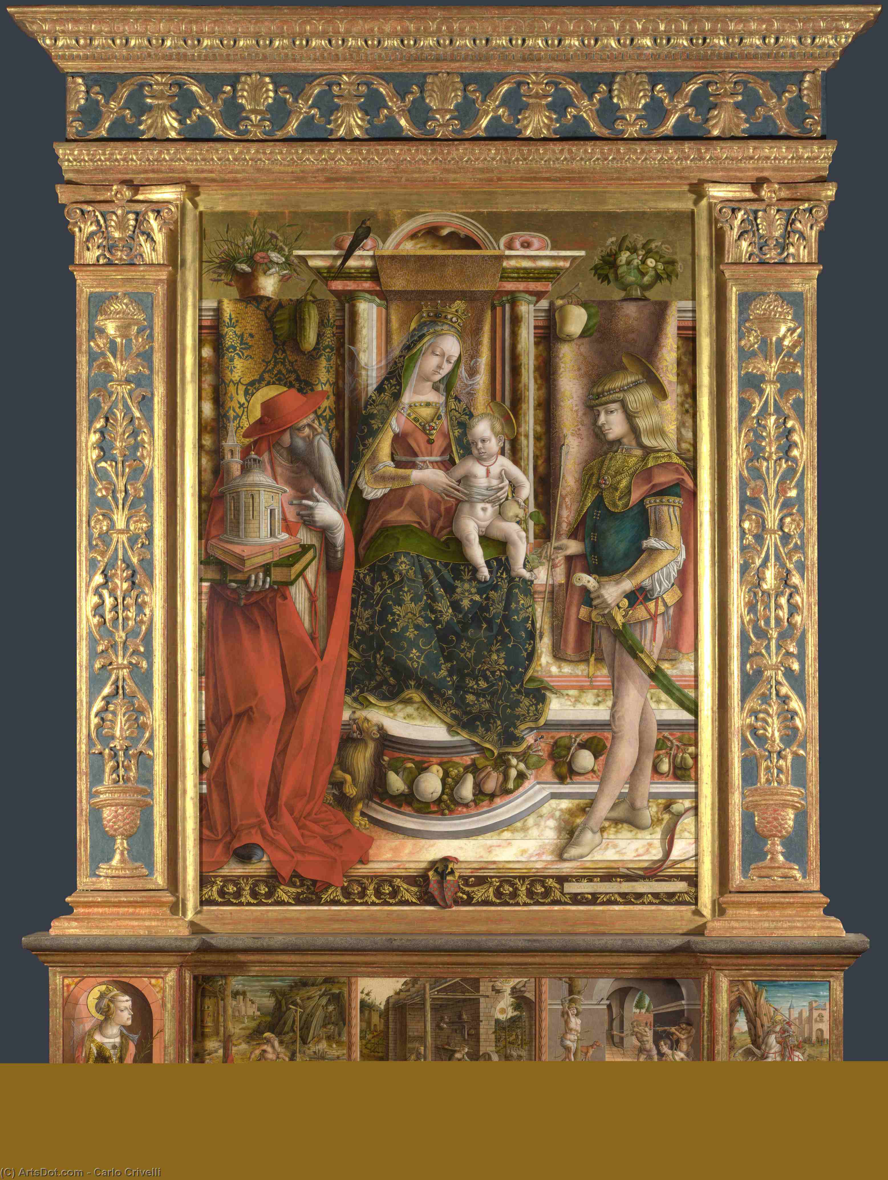 WikiOO.org – 美術百科全書 - 繪畫，作品 Carlo Crivelli - 祭坛 从 小号 . 弗朗切斯科 代 Zoccolanti , 马泰利卡