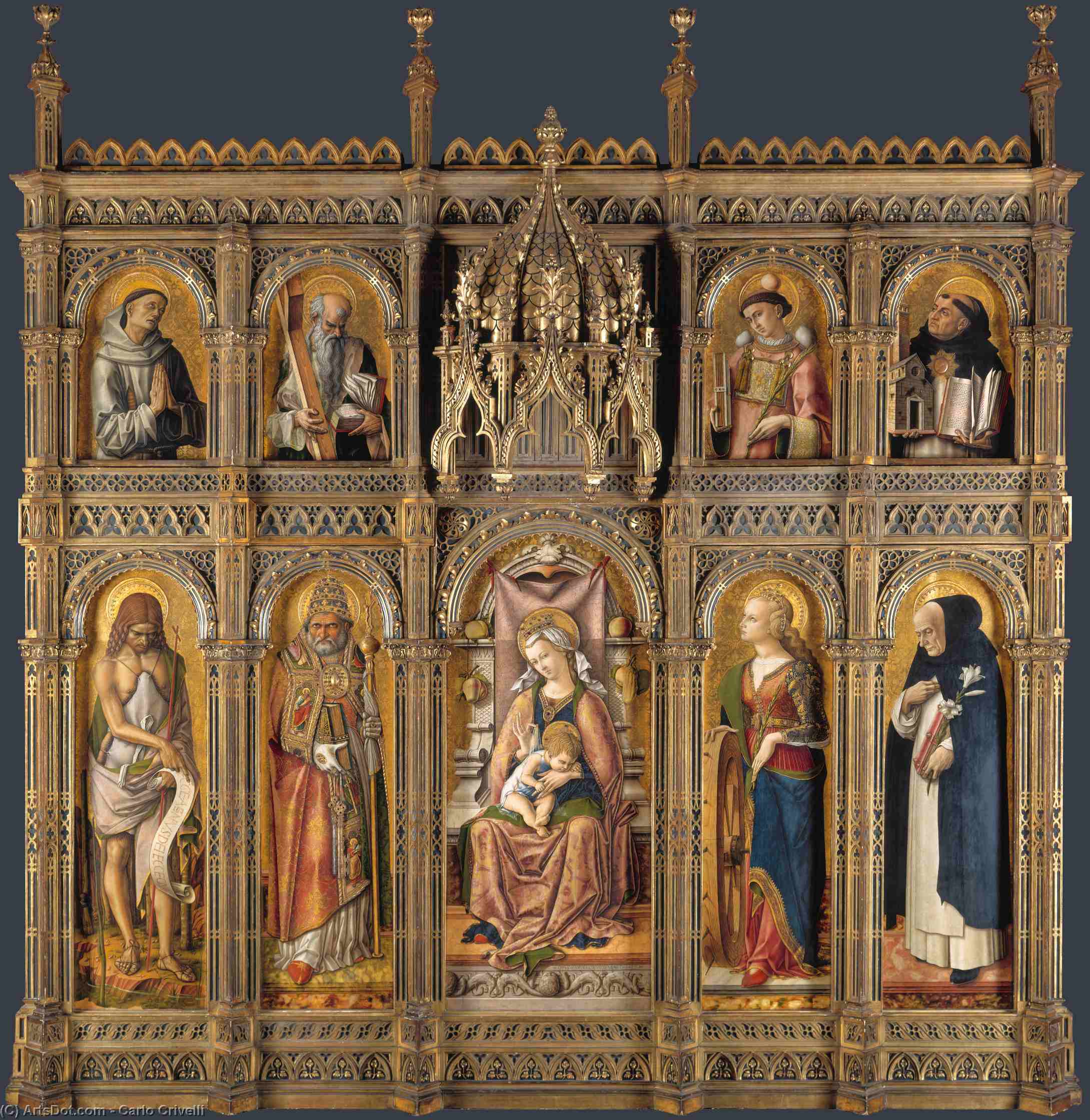 Wikioo.org - The Encyclopedia of Fine Arts - Painting, Artwork by Carlo Crivelli - The demidoff altarpiece