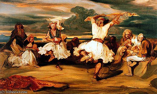 WikiOO.org - Encyclopedia of Fine Arts - Malba, Artwork Alexandre Gabriel Decamps - Albanian dancers
