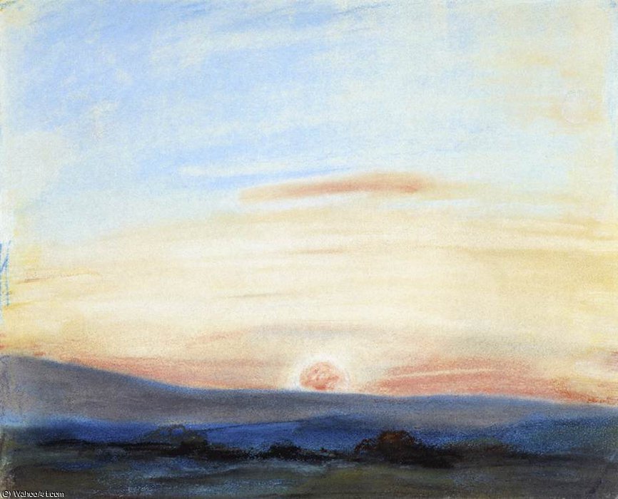 WikiOO.org - دایره المعارف هنرهای زیبا - نقاشی، آثار هنری Eugène Delacroix - Setting sun