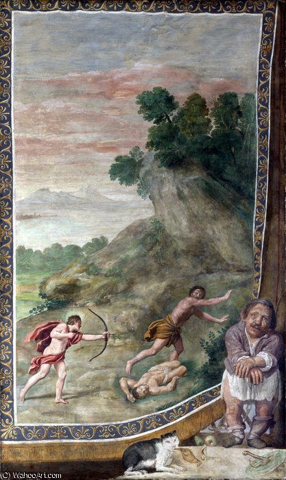 Wikoo.org - موسوعة الفنون الجميلة - اللوحة، العمل الفني Domenichino (Domenico Zampieri) - Apollo killing the Cyclops