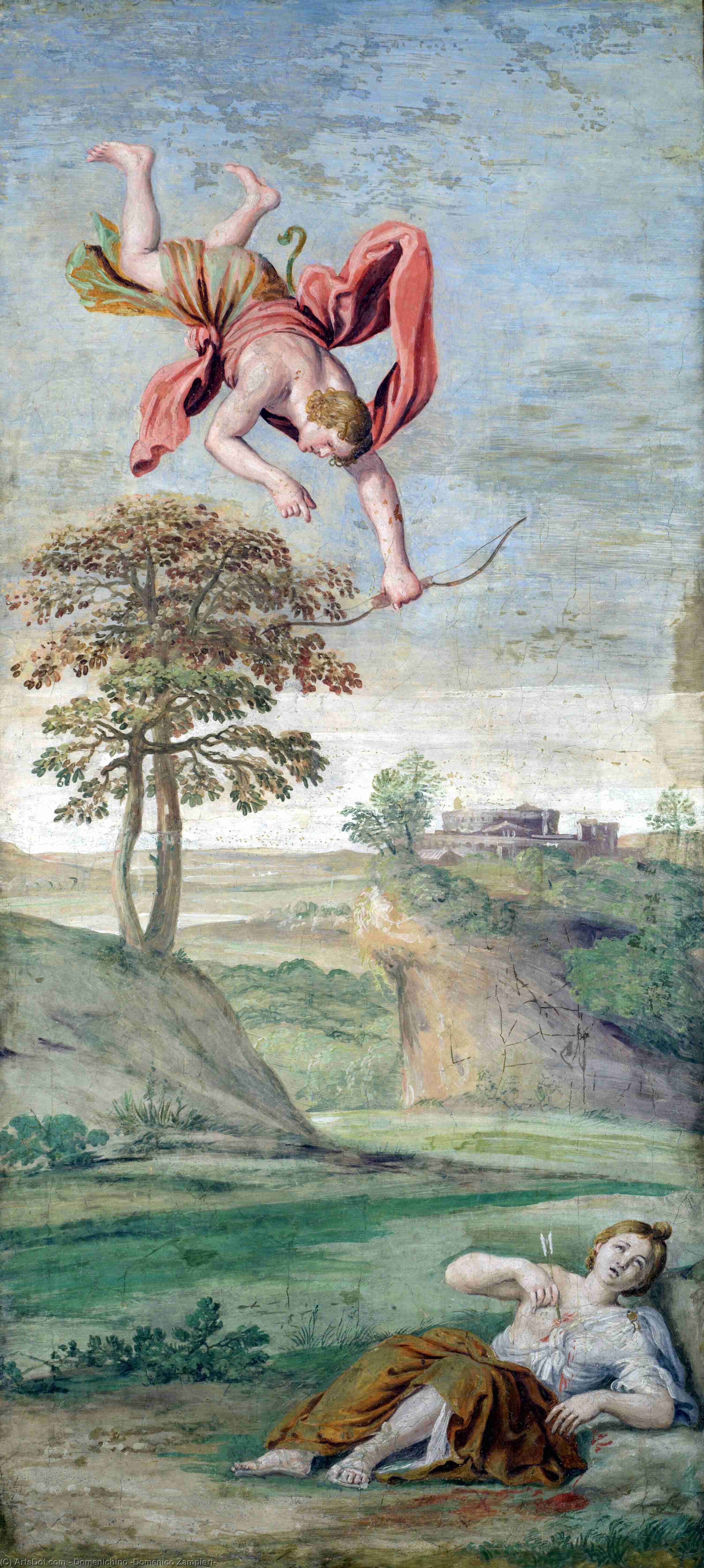 Wikioo.org - Encyklopedia Sztuk Pięknych - Malarstwo, Grafika Domenichino (Domenico Zampieri) - Apollo slaying Coronis