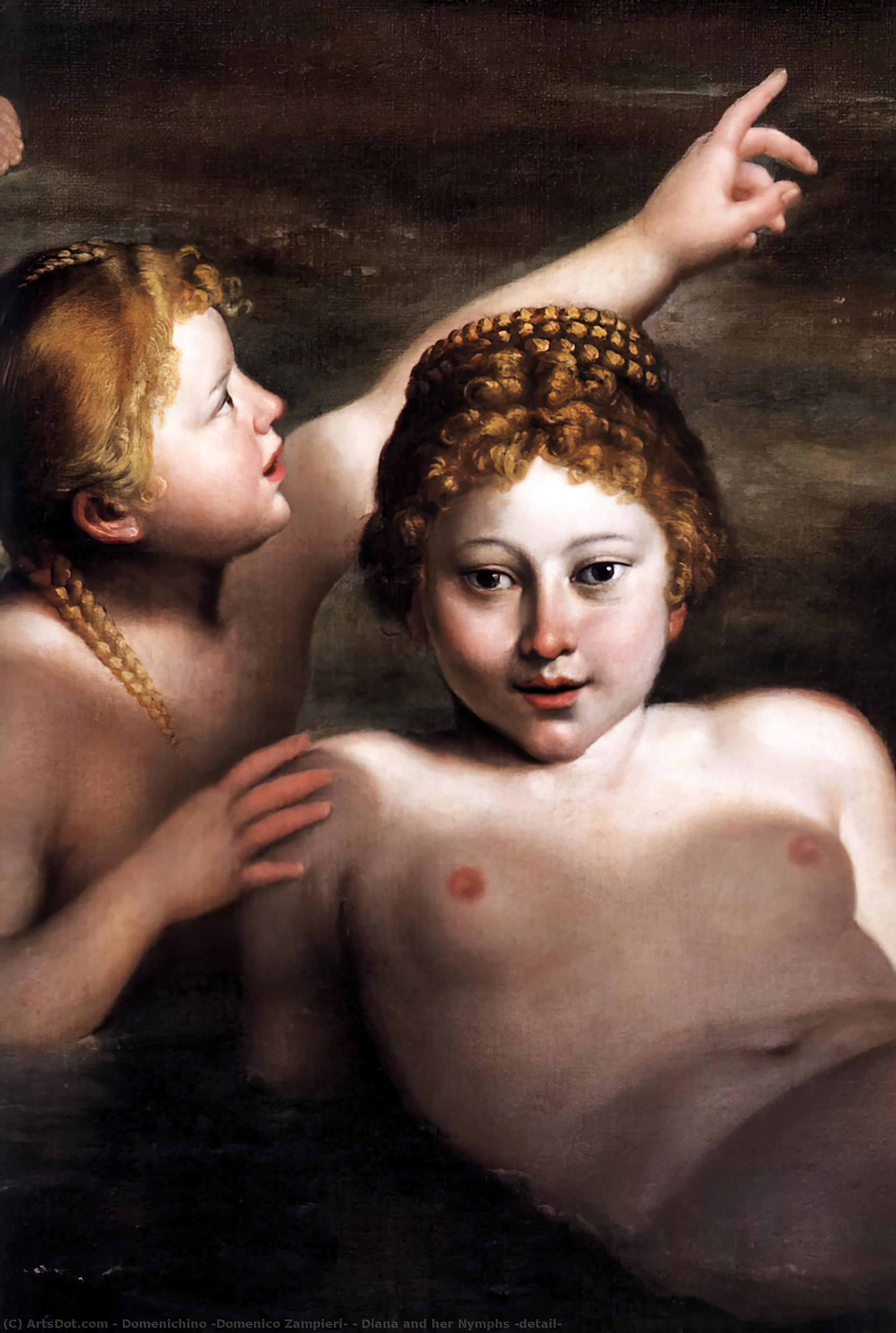 Wikioo.org - The Encyclopedia of Fine Arts - Painting, Artwork by Domenichino (Domenico Zampieri) - Diana and her Nymphs (detail)