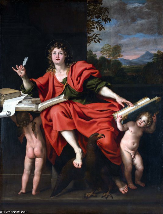 Wikioo.org – La Enciclopedia de las Bellas Artes - Pintura, Obras de arte de Domenichino (Domenico Zampieri) - San Juan Evangelista
