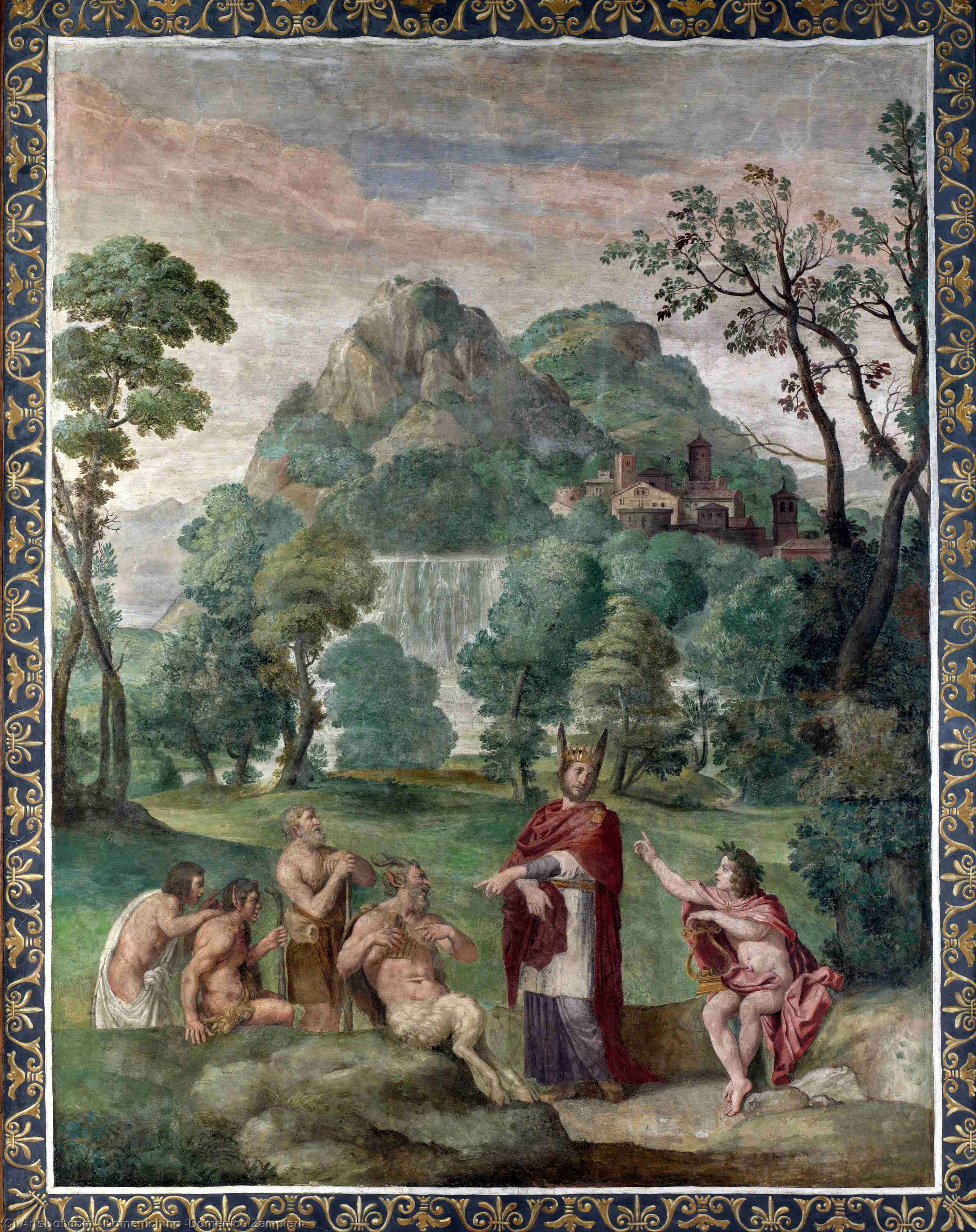 Wikioo.org – La Enciclopedia de las Bellas Artes - Pintura, Obras de arte de Domenichino (Domenico Zampieri) - El juicio de Midas