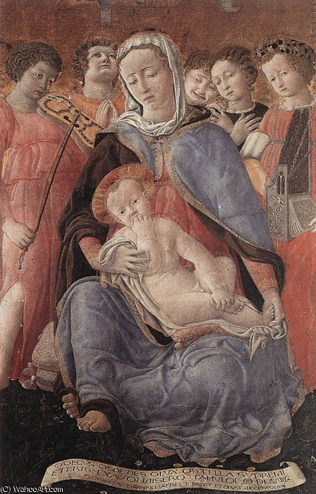 WikiOO.org - 百科事典 - 絵画、アートワーク Domenico Di Bartolo - 謙遜のマドンナ