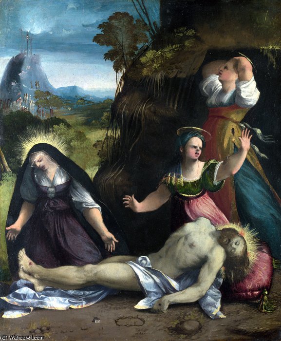Wikioo.org – La Enciclopedia de las Bellas Artes - Pintura, Obras de arte de Dosso Dossi (Giovanni Di Niccolò De Luteri) - lamento sobre el cuerpo de cristo