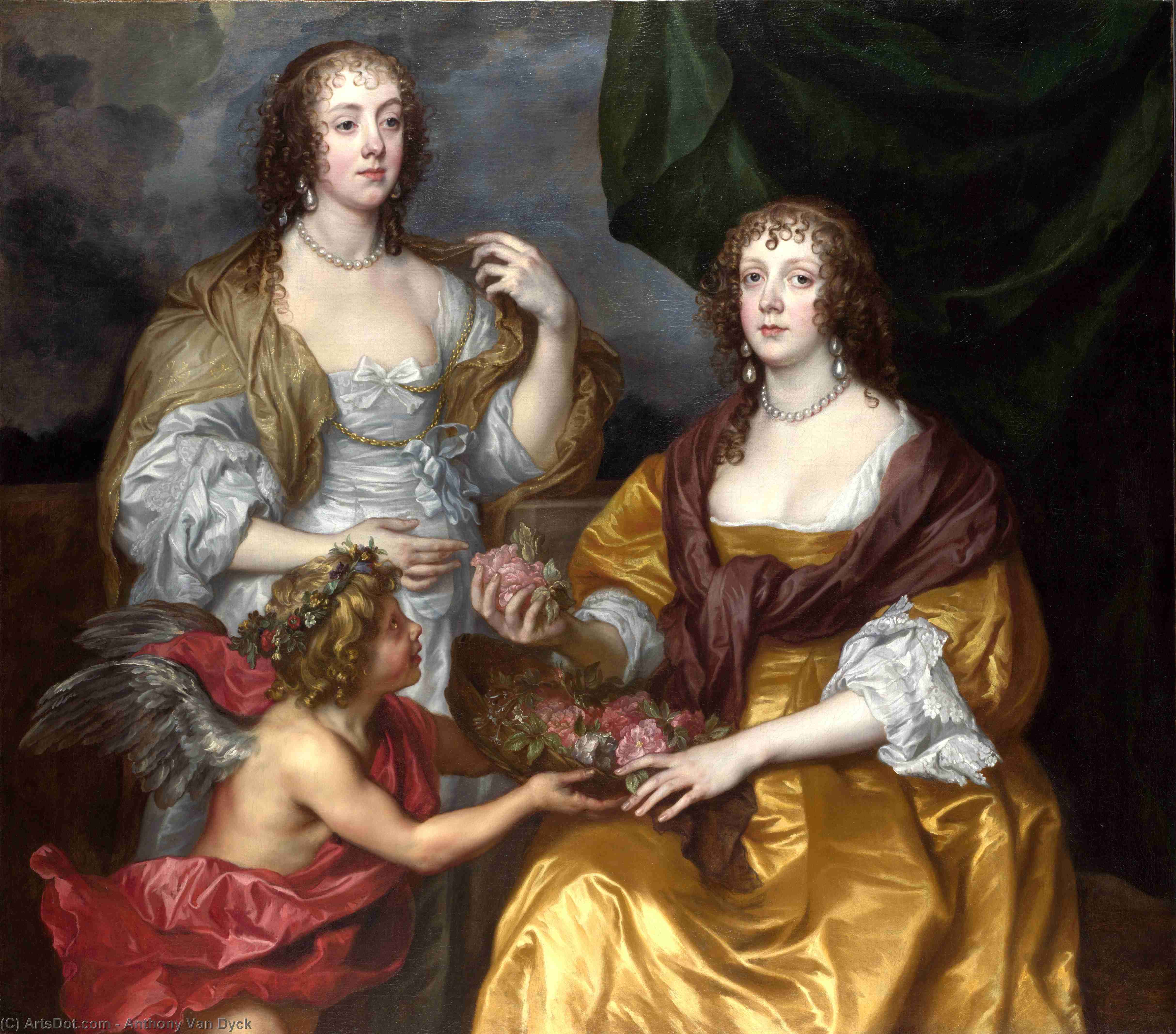 WikiOO.org - دایره المعارف هنرهای زیبا - نقاشی، آثار هنری Anthony Van Dyck - Lady Elizabeth Thimbelby and her Sister
