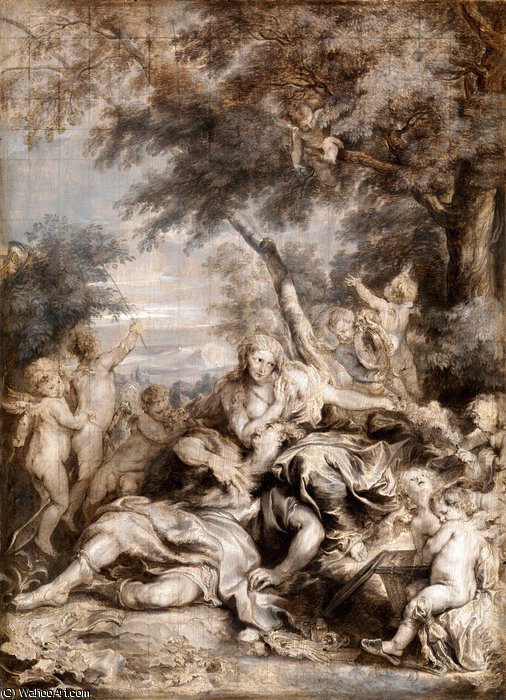 Wikioo.org – L'Enciclopedia delle Belle Arti - Pittura, Opere di Anthony Van Dyck - Rinaldo conquistato dall amore per Armida