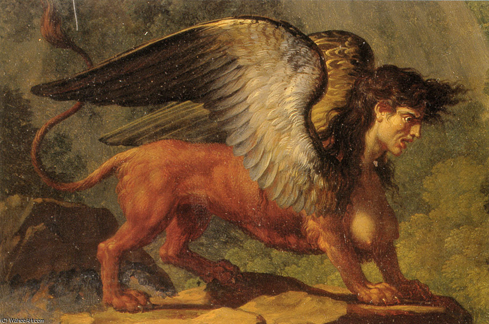 Wikioo.org - The Encyclopedia of Fine Arts - Painting, Artwork by François Xavier Fabre - Oedipus and the Sphinx d