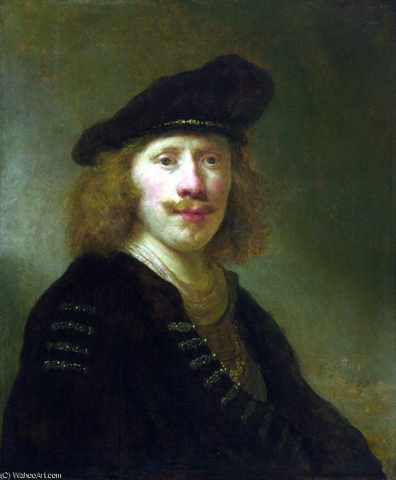 Wikioo.org - Bách khoa toàn thư về mỹ thuật - Vẽ tranh, Tác phẩm nghệ thuật Govert Teunisz Flinck - Self Portrait aged - (24)