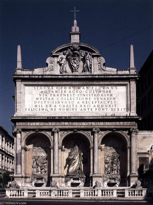 Wikioo.org - The Encyclopedia of Fine Arts - Painting, Artwork by Domenico Fontana - dell'Acqua Felice (Moses Fountain)