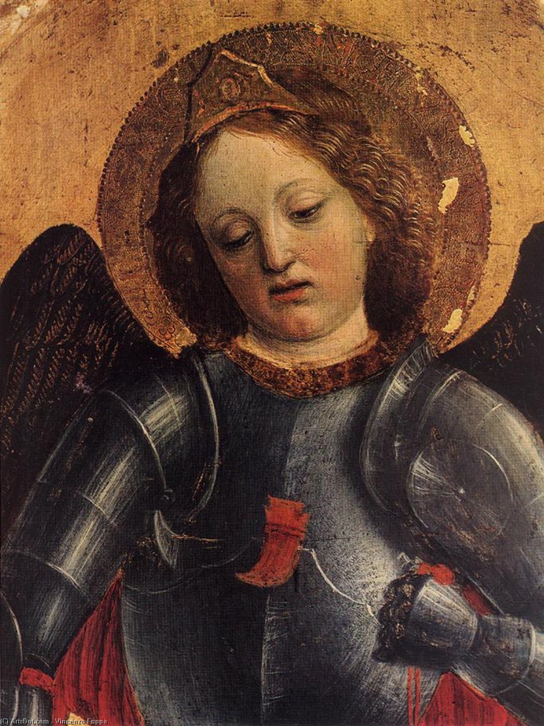 Wikioo.org - The Encyclopedia of Fine Arts - Painting, Artwork by Vincenzo Foppa - St michael archangel (detail)