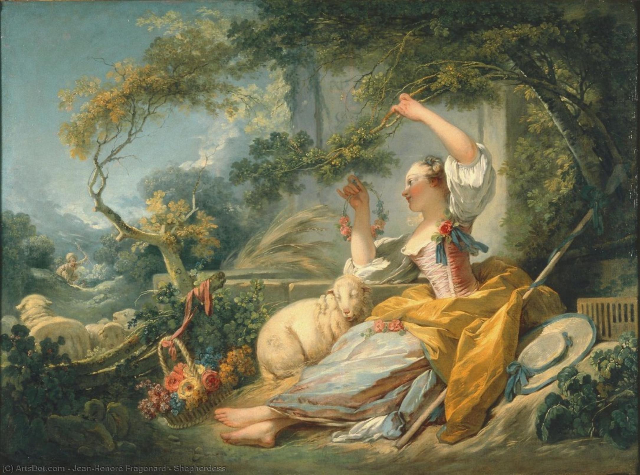 WikiOO.org - Encyclopedia of Fine Arts - Malba, Artwork Jean-Honoré Fragonard - Shepherdess