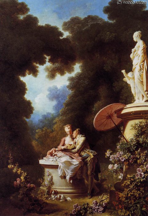 Wikioo.org – La Enciclopedia de las Bellas Artes - Pintura, Obras de arte de Jean-Honoré Fragonard - La Confesión de Amor