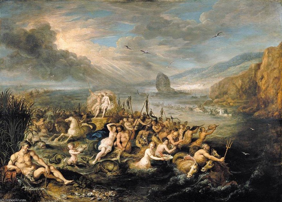 Wikioo.org - The Encyclopedia of Fine Arts - Painting, Artwork by Frans Francken The Younger - Triumph of Neptune and Amphitrite