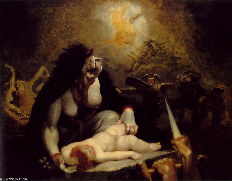 Wikioo.org - The Encyclopedia of Fine Arts - Painting, Artwork by Henry Fuseli (Johann Heinrich Füssli) - The Night-Hag Visiting the Lapland Witches
