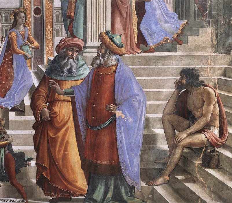 Wikioo.org - สารานุกรมวิจิตรศิลป์ - จิตรกรรม Domenico Ghirlandaio - Presentation of the Virgin(detail)