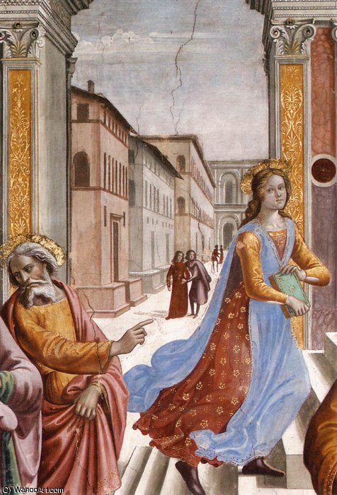 Wikioo.org - The Encyclopedia of Fine Arts - Painting, Artwork by Domenico Ghirlandaio - Presentation of the Virgin(detail)2