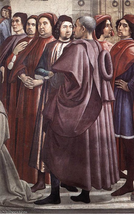 Wikioo.org – L'Enciclopedia delle Belle Arti - Pittura, Opere di Domenico Ghirlandaio - affreschi -   Resurrezione  di  Antartico  ragazzo  particolare  4