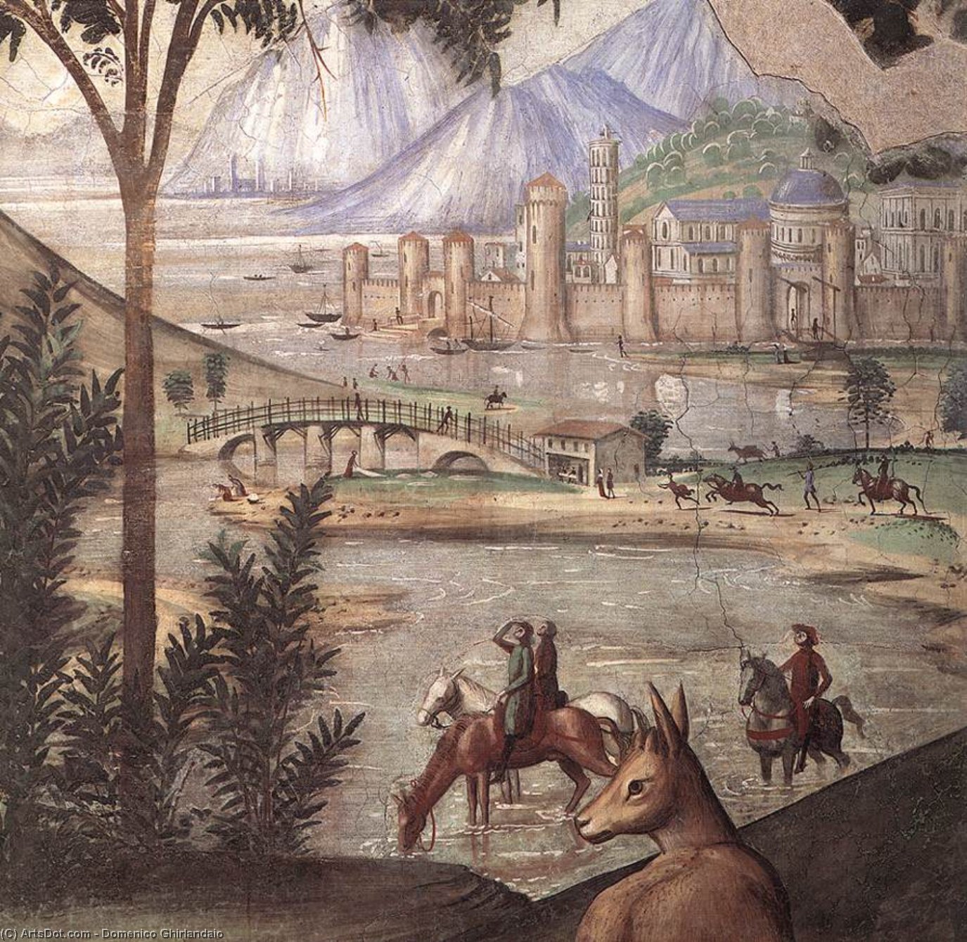 Wikioo.org - The Encyclopedia of Fine Arts - Painting, Artwork by Domenico Ghirlandaio - frescoes - Stigmata of St Francis (detail)2