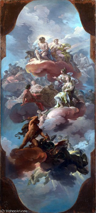 Wikioo.org - The Encyclopedia of Fine Arts - Painting, Artwork by Corrado Giaquinto - Apotheosis of the Spanish Monarchy