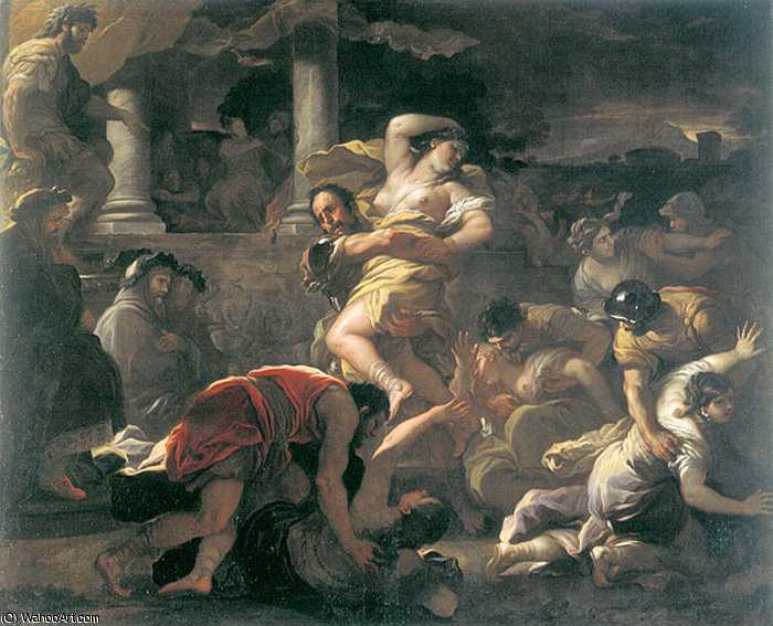 Wikioo.org - The Encyclopedia of Fine Arts - Painting, Artwork by Luca Giordano - Rape of Sabine