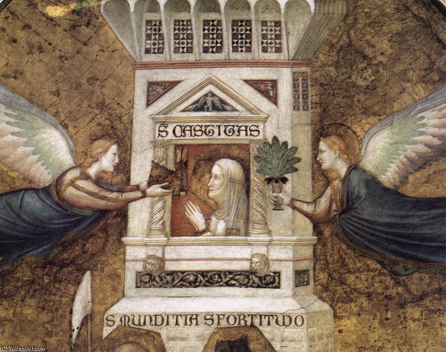 WikiOO.org - Encyclopedia of Fine Arts - Maľba, Artwork Giotto Di Bondone - Allegory of Chastity (detail)