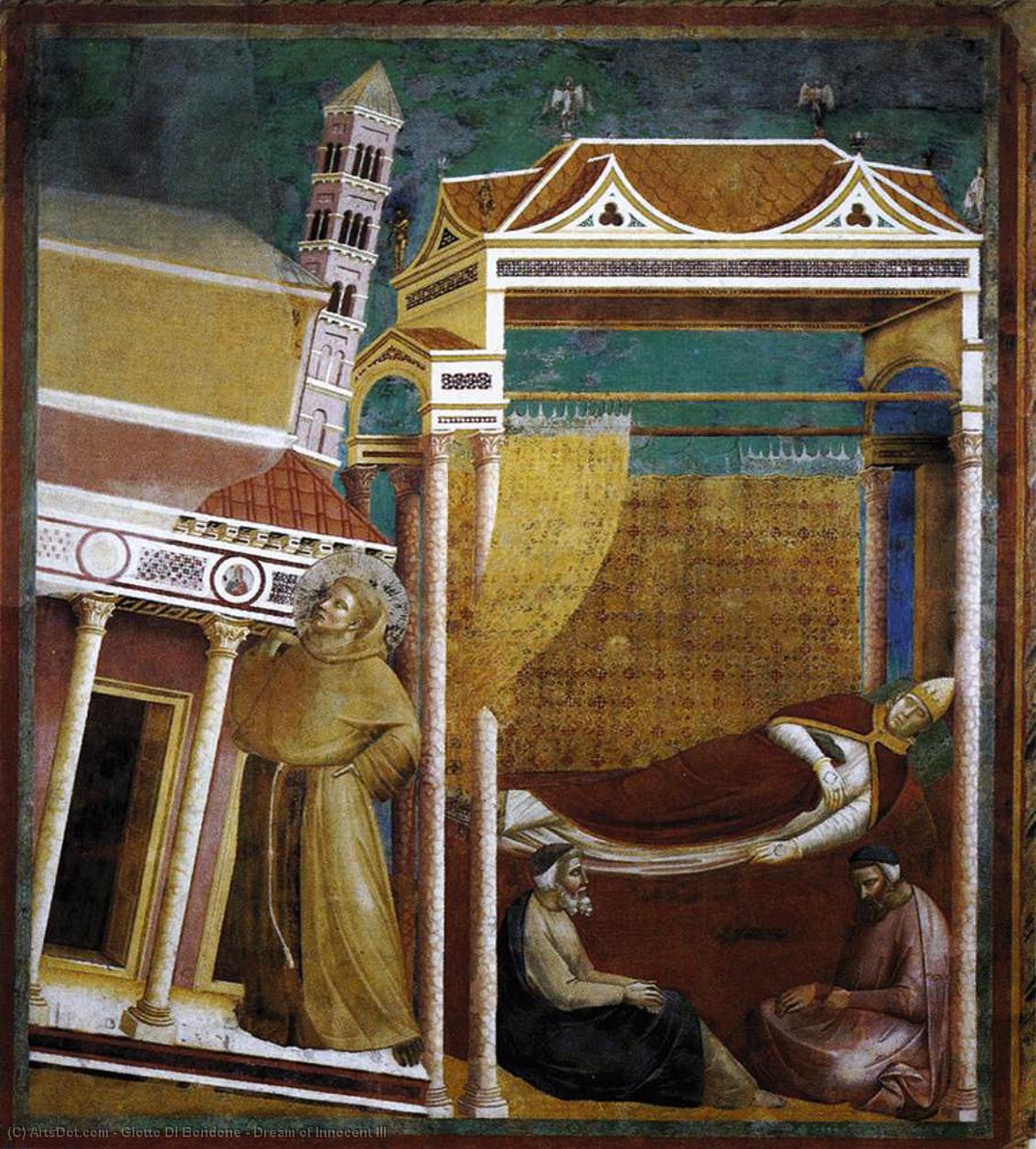 WikiOO.org - Enciclopédia das Belas Artes - Pintura, Arte por Giotto Di Bondone - Dream of Innocent III