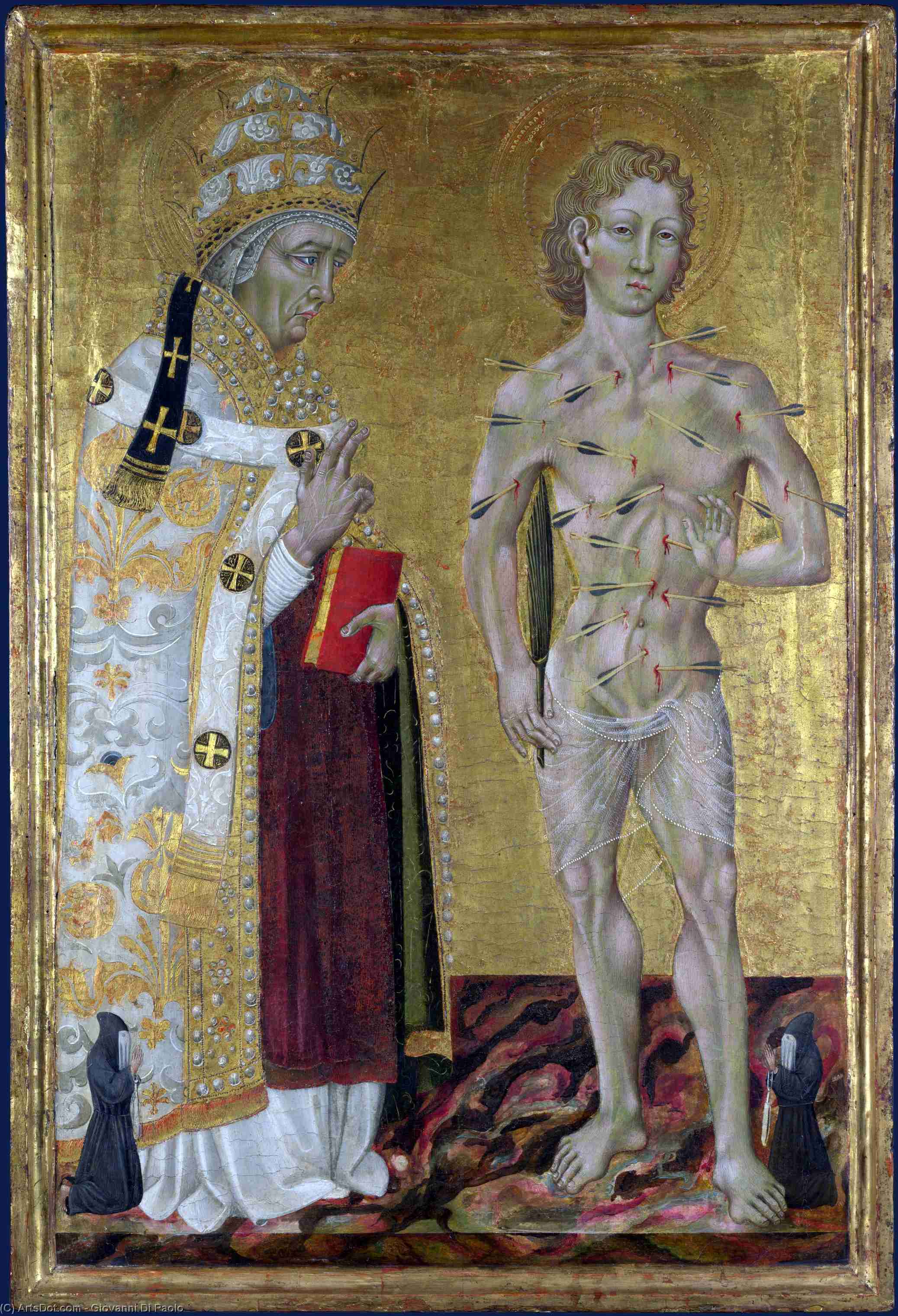 Wikioo.org - The Encyclopedia of Fine Arts - Painting, Artwork by Giovanni Di Paolo - Saints Fabian and Sebastian