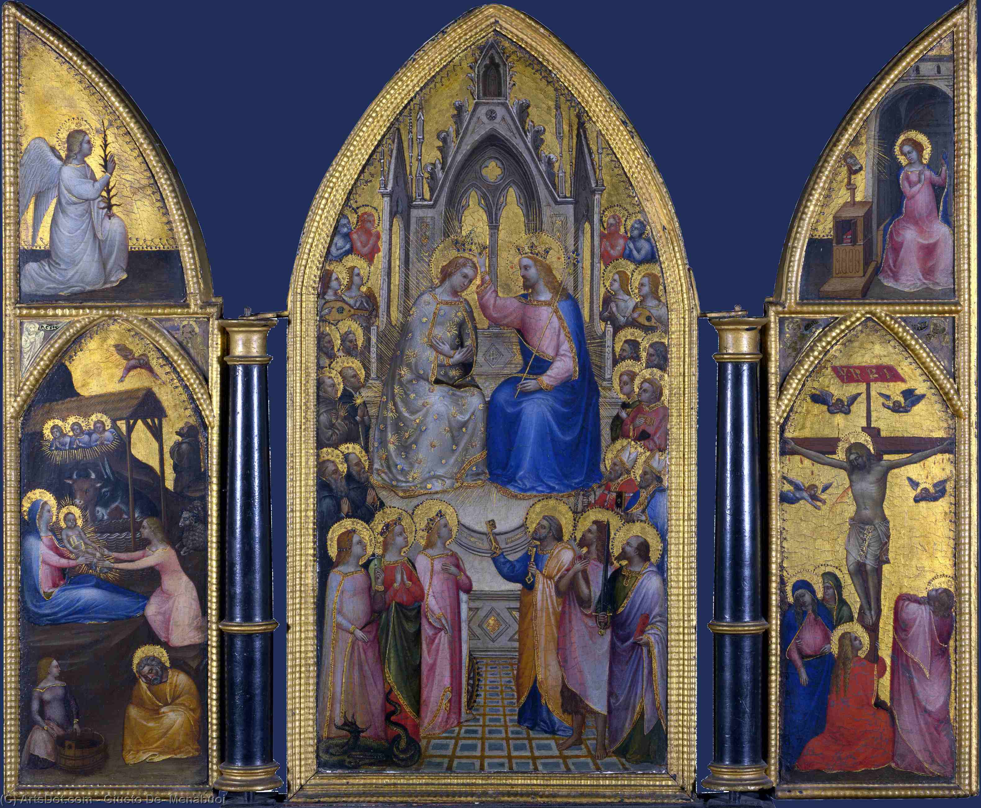 Wikioo.org - The Encyclopedia of Fine Arts - Painting, Artwork by Giusto De' Menabuoi - The Coronation of the Virgin, and Other Scenes
