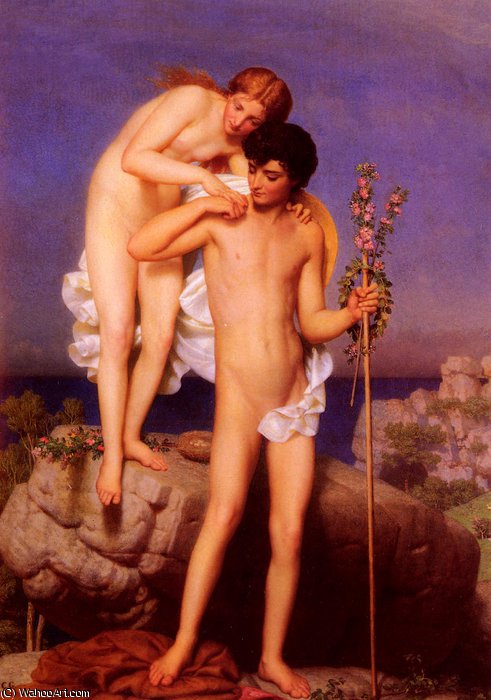 Wikioo.org - The Encyclopedia of Fine Arts - Painting, Artwork by Charles Gabriel Gleyre - Daphnis et chloe revenant de la montagne