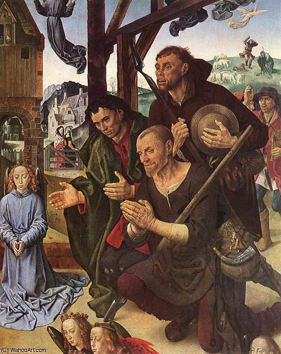 Wikioo.org – L'Enciclopedia delle Belle Arti - Pittura, Opere di Hugo Van Der Goes - Portinari - ladorazione dei pastori ( particolare ) 8