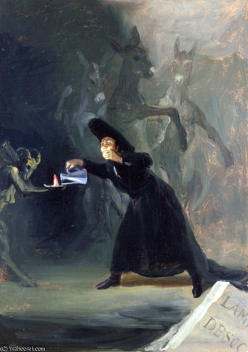 Wikioo.org - The Encyclopedia of Fine Arts - Painting, Artwork by Francisco De Goya - A Scene from 'The Forcibly Bewitched'