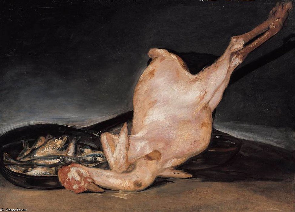 WikiOO.org - אנציקלופדיה לאמנויות יפות - ציור, יצירות אמנות Francisco De Goya - Plucked turkey