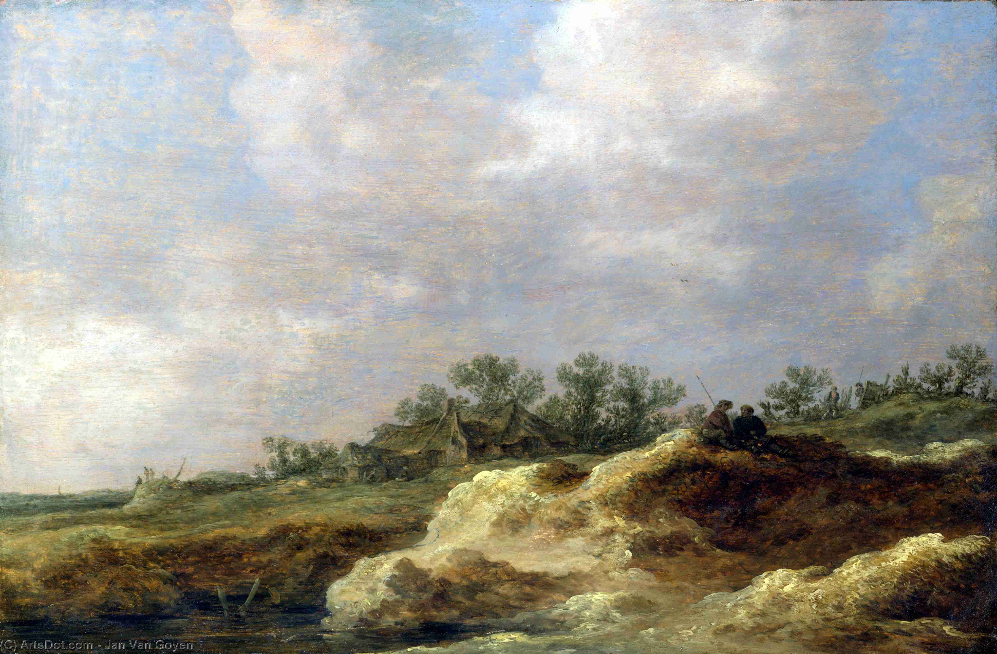 Wikioo.org - The Encyclopedia of Fine Arts - Painting, Artwork by Jan Van Goyen - A Cottage on a Heath