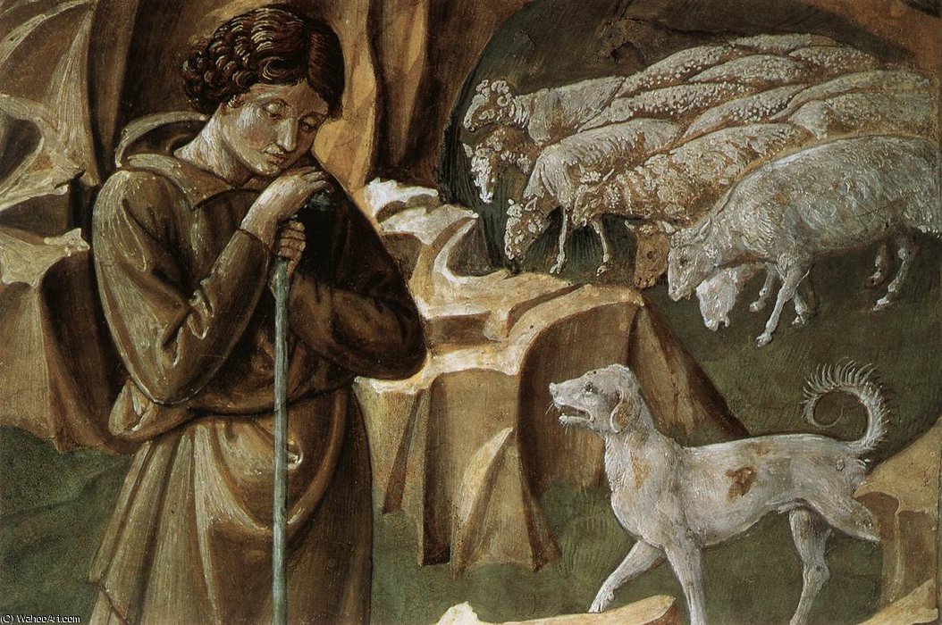 WikiOO.org – 美術百科全書 - 繪畫，作品 Benozzo Gozzoli - 4 - 牧羊人的守夜（详细）