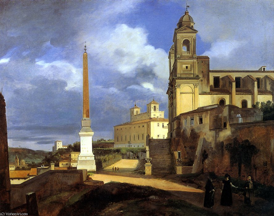 WikiOO.org - 백과 사전 - 회화, 삽화 François Marius Granet - S. Trinità dei Monti and the Villa Medici, Rome
